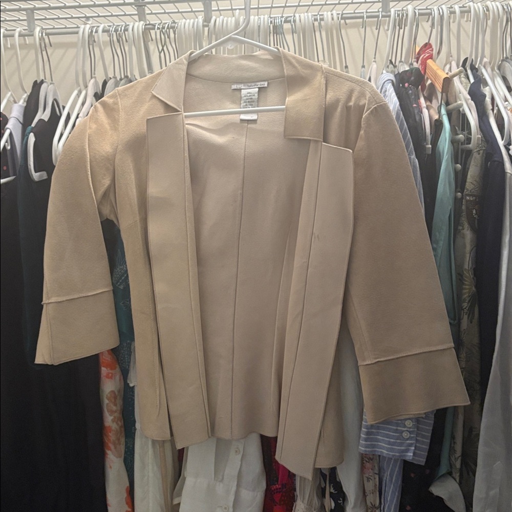 New Beige Women's genuine suede Jacket XS